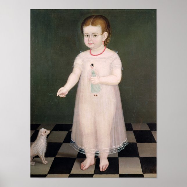 Young Girl with a Doll, 1838 Poster (Vorne)