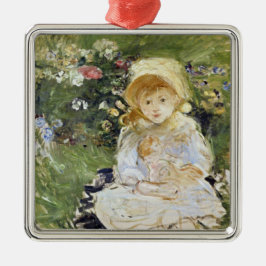 Young Girl with a Doll (von Berthe Morisot) Ornament Aus Metall