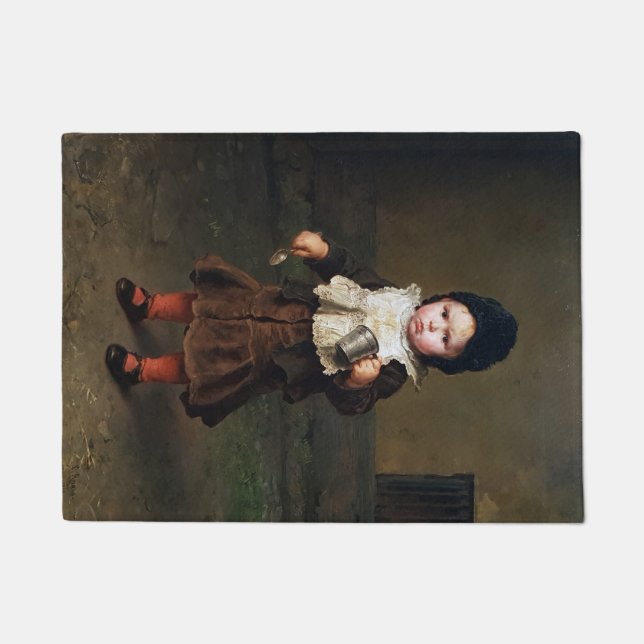 Young Girl with a Empty Cup (Ludwig Knaus) Fußmatte (Vorderseite)