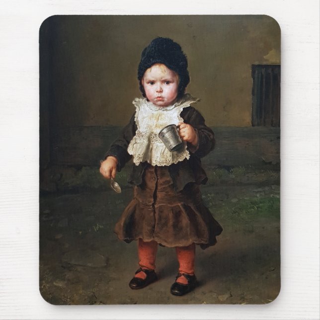 Young Girl with a Empty Cup (Ludwig Knaus) Mousepad (Vorne)
