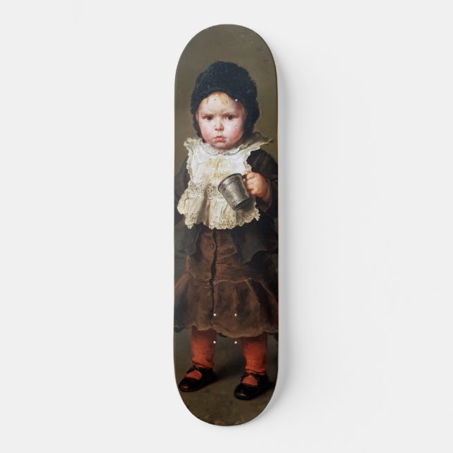 Young Girl with a Empty Cup (Ludwig Knaus) Skateboard (Vorderseite)