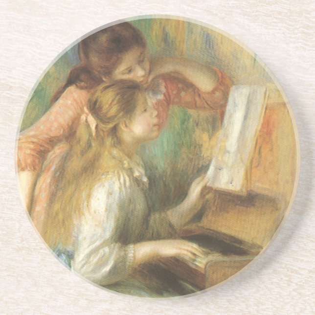 Young Girls at Piano von Pierre Renoir Getränkeuntersetzer (Vorne)