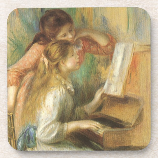 Young Girls at Piano von Pierre Renoir Getränkeuntersetzer (Vorderseite)
