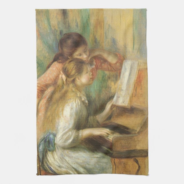 Young Girls at Piano von Pierre Renoir Handtuch (Vertikal)