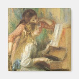 Young Girls at Piano von Pierre Renoir Magnet