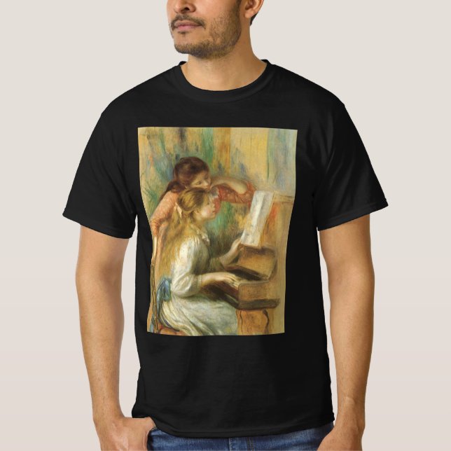 Young Girls at Piano von Pierre Renoir T-Shirt (Vorderseite)
