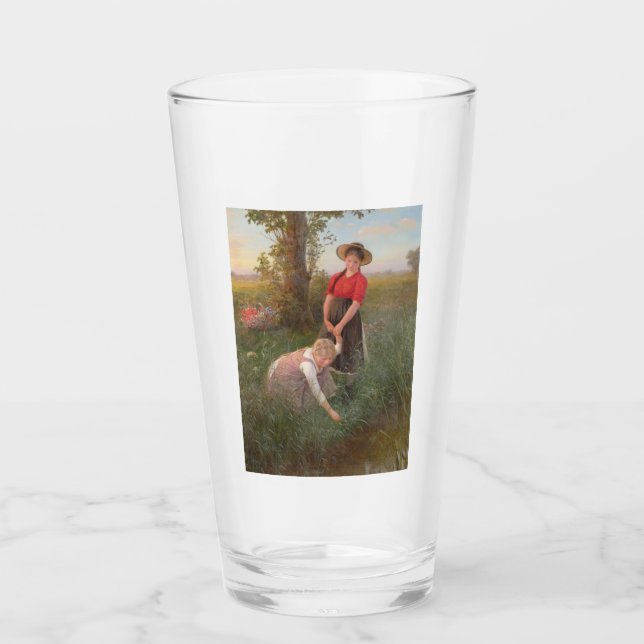 Young Girls Picking Blume Glas (Vorderseite)