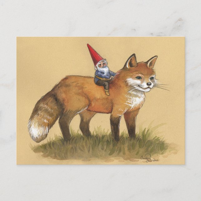 Young Gnome und Fox Postkarte (Vorderseite)
