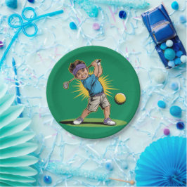 Young Golfer Birthday Swing Party Pappteller