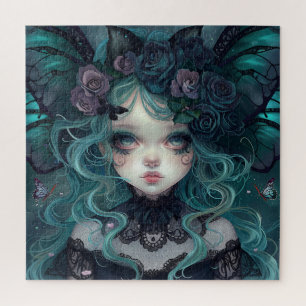 Young Gothic Bat Girl Puzzle