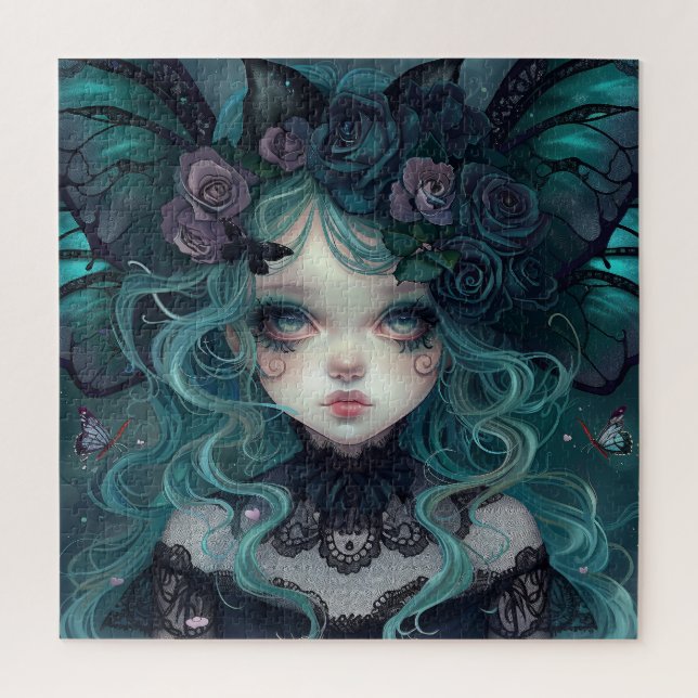 Young Gothic Bat Girl Puzzle (Vertikal)