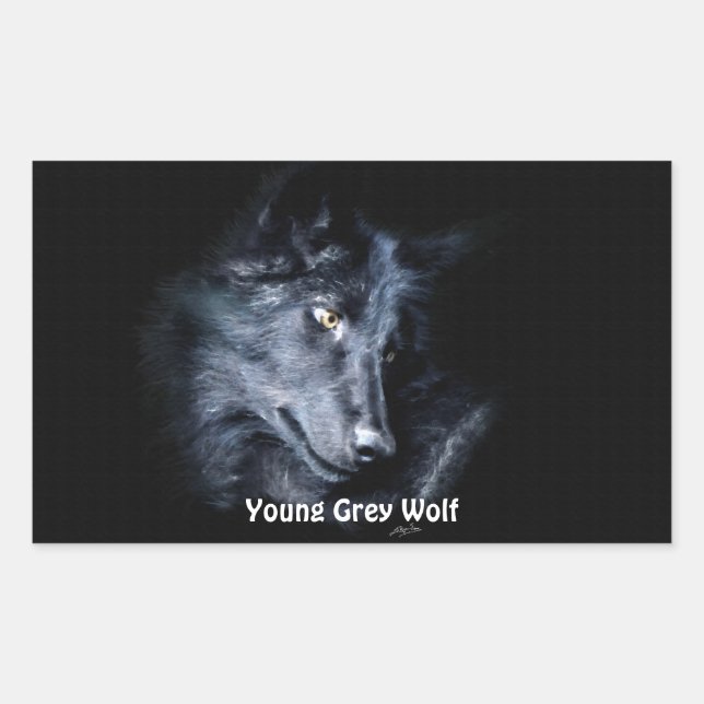 YOUNG GRAY WOLF Wildlife Supporter Stickers (Vorderseite)