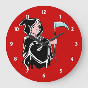 Young Grim Reaper Große Wanduhr