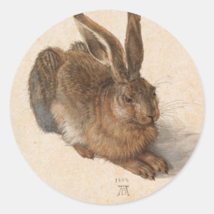 Young Hare   Albrecht Dürer Runder Aufkleber
