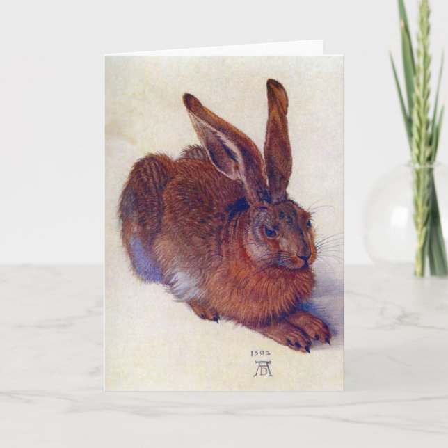 Young Hare by Albrecht Durer, Renaissance Fine Art Karte (Vorderseite)