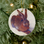 Young Hare by Albrecht Durer, Renaissance Fine Art Keramikornament<br><div class="desc">Young Hare (1502) des Künstlers Albrecht Dürer (1471-1528) ist ein Vintages Porträtmaler aus der Renaissance. Ein Baby-Feldhase in einer Wiese mit weißem Schnee während der Wintersaison. Eine niedliche Waldkreatur.</div>
