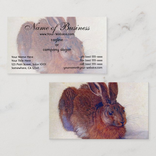 Young Hare von Albrecht Dürer Visitenkarte (Vorne/Hinten)