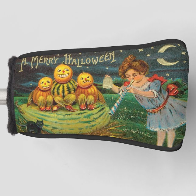 Young Hexe's Brew: Pumpkin Men on Magick Altar Golf Headcover (Vorderseite)