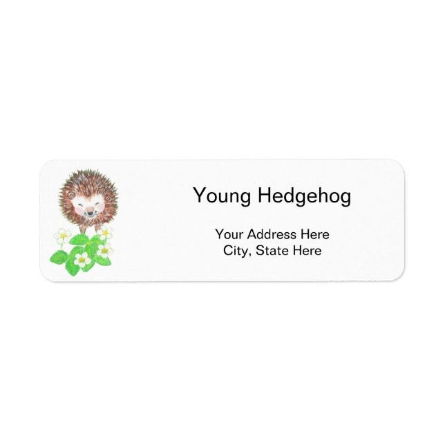 Young Igel & Strawberry Blume Rücksendeadresse (Vorne)