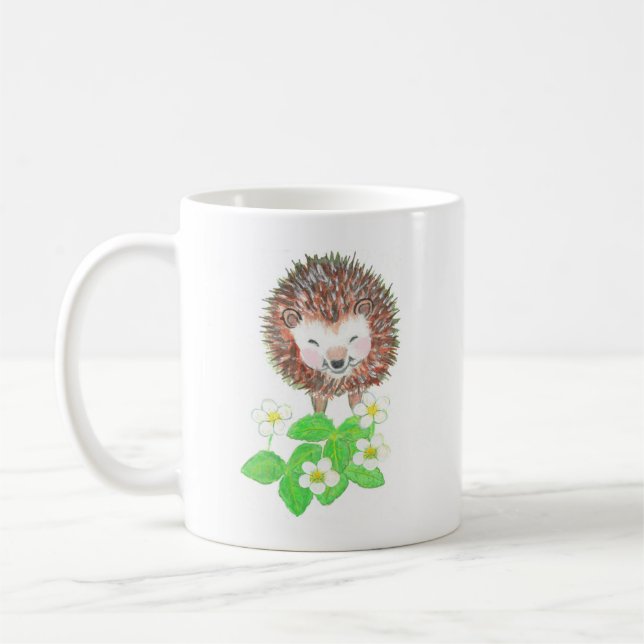 Young Igel & Wild Strawberry Blume Kaffeetasse (Links)
