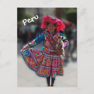 Young Inka Girl in Arequipa Peru Postkarte