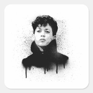 Young Kamala Harris Graffiti Art Quadratischer Aufkleber