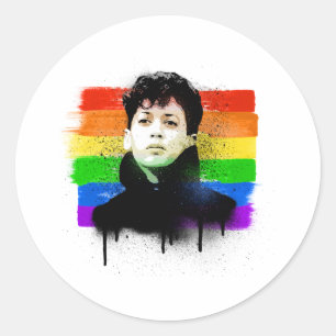 Young Kamala Harris LGBTQ Pride Graffiti Runder Aufkleber
