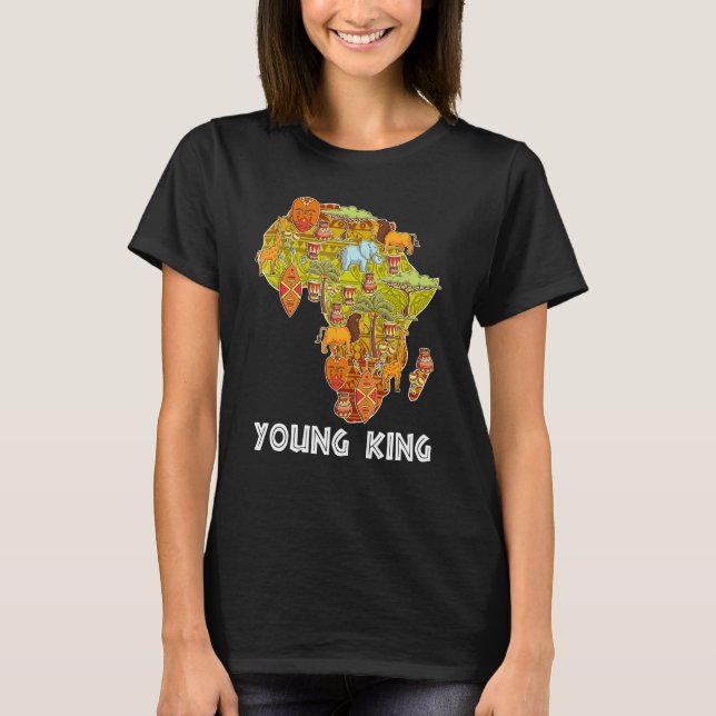 Young King African Little King Black History Month T-Shirt (Vorderseite)