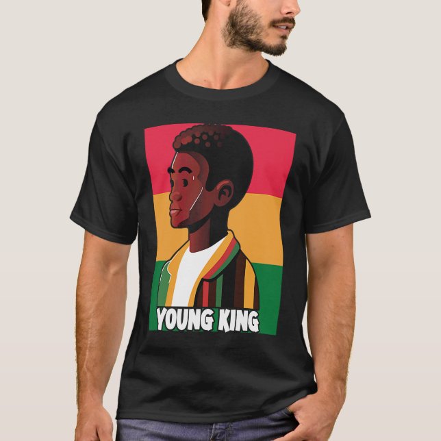 Young King Black Youth Black Excellence Black Pri T-Shirt (Vorderseite)