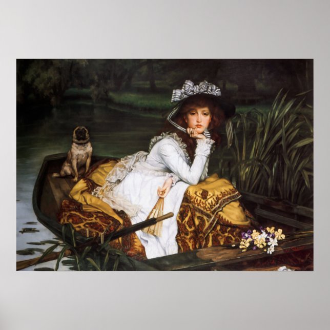 Young Lady in a Boat von James Tissot Poster (Vorne)
