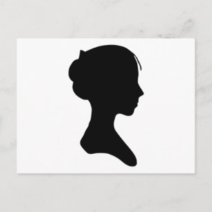 Young Lady Silhouette Postkarte