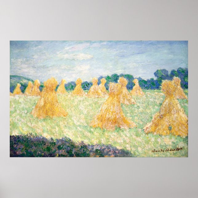 Young Ladys of Giverny Sun Effect von Claude Monet Poster (Vorne)