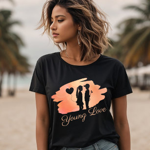 Young Liebe Valentine's Couple Silhouette T - Shir T-Shirt
