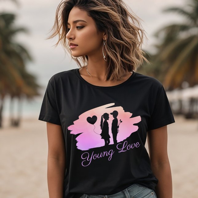 Young Liebe Valentine's Couple Silhouette T - Shir T-Shirt (Von Creator hochgeladen)