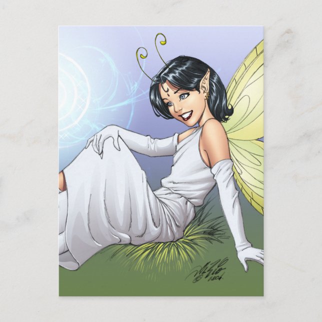 Young Magical Elf Fairy von Al Rio Postkarte (Vorderseite)