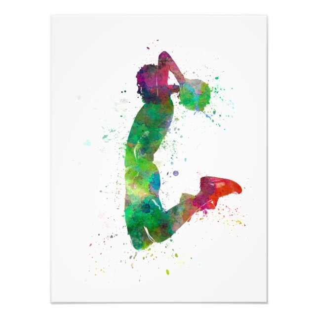 young man basketball, dunking zu player fotodruck (Vorne)
