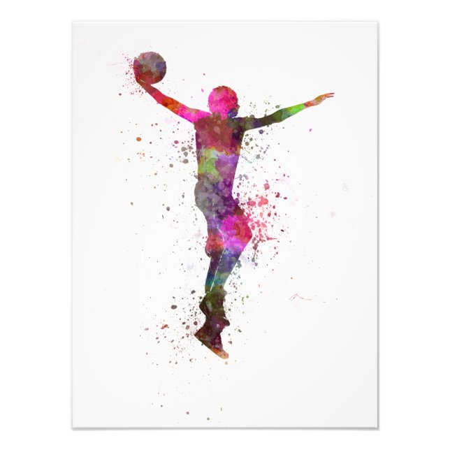 young man basketball, dunking zu player fotodruck (Vorne)