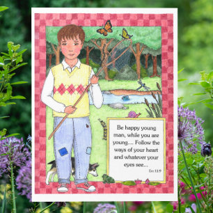 Young Man Inspiration Postcard Postkarte