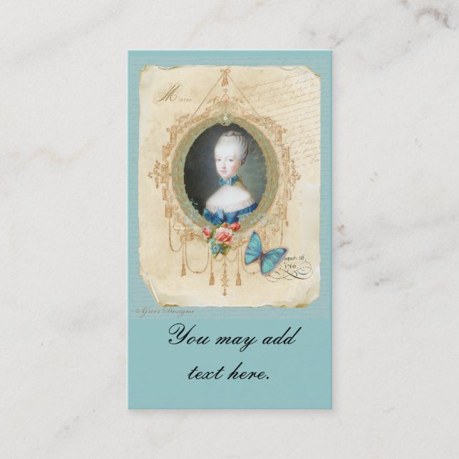 Young Marie Antoinette Business Cards Visitenkarte (Vorderseite)