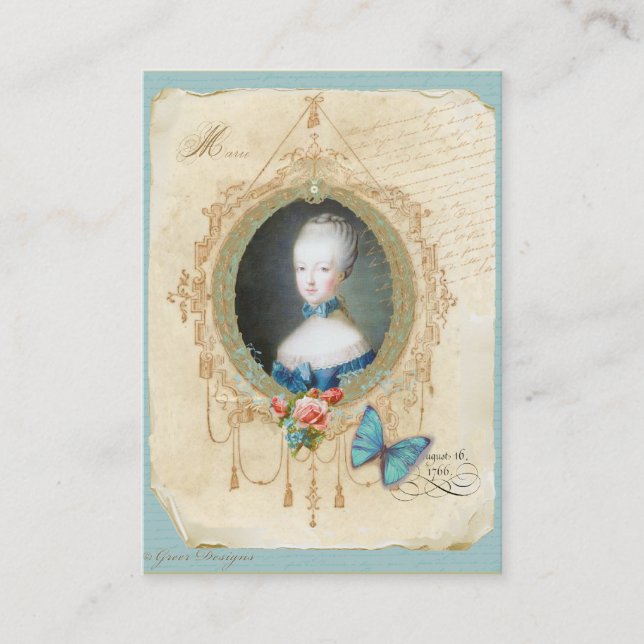 Young Marie Antoinette Business Cards Visitenkarte (Vorderseite)