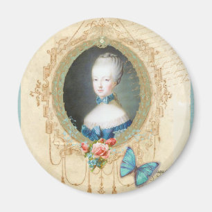 Young Marie Antoinette Butterfly Kunstdruckerei Magnet