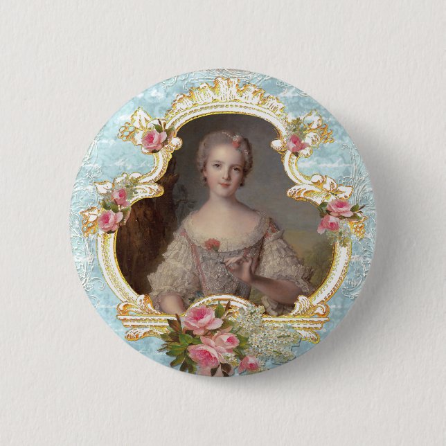 Young Marie Antoinette n Pink Roses Button Button (Vorderseite)