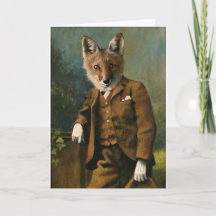 Young Master Fox Greetings Card Karte