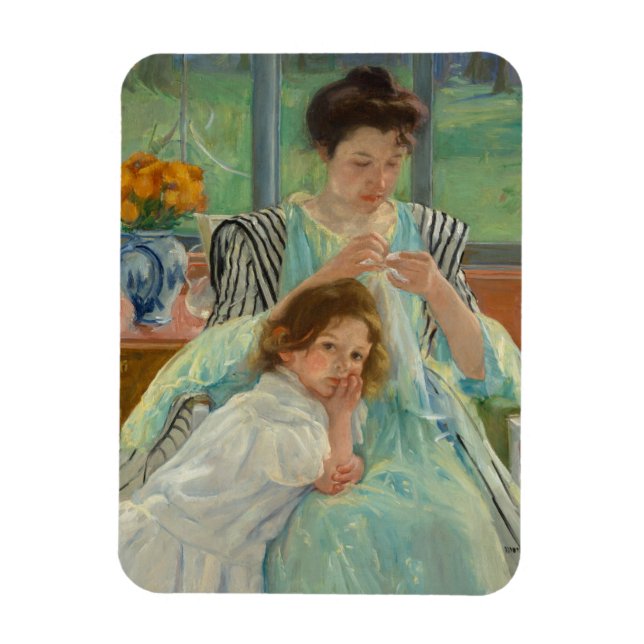 Young Mother Näwing Magnet (Vertikal)