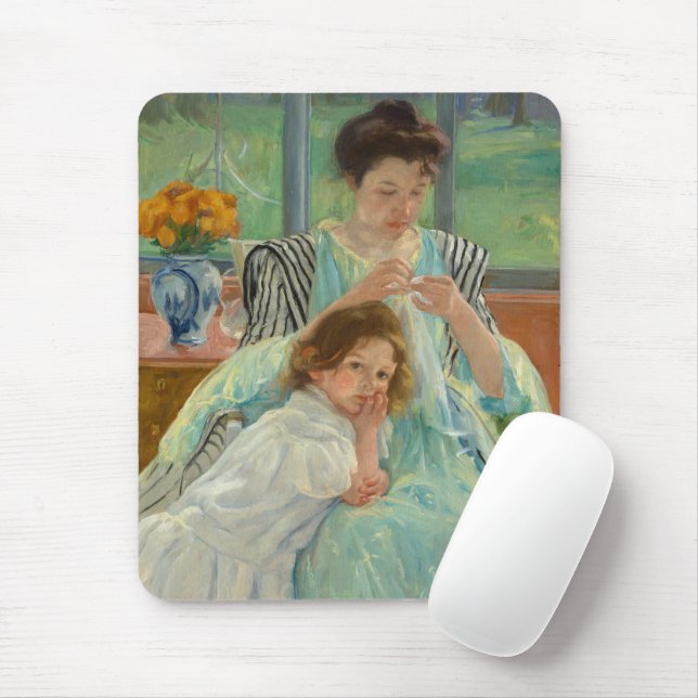 Young Mother Näwing | Mary Cassatt Mousepad (Mit Mouse)