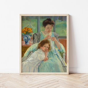 Young Mother Näwing   Mary Cassatt Poster