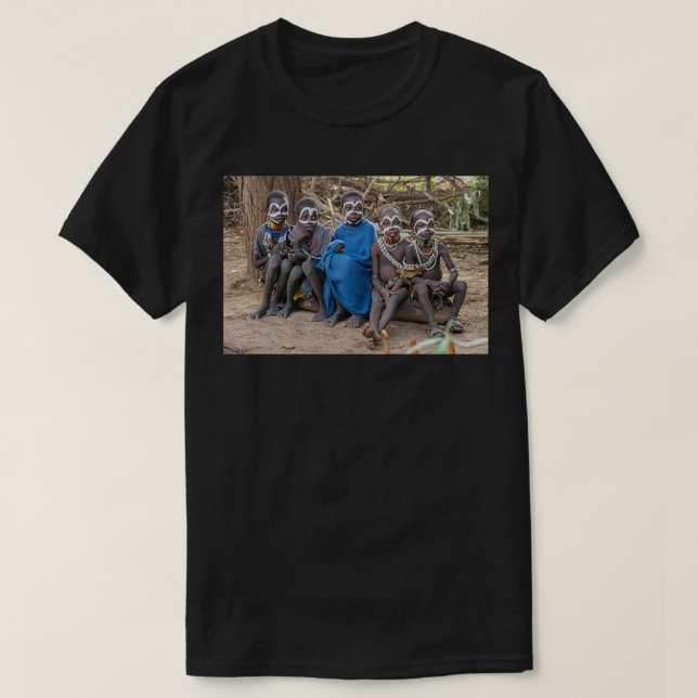 Young Mursi Stamm Kinder Debub Omo Zone Äthiopien T-Shirt (Design vorne)