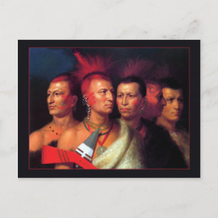 Young Omahaw, War Eagle, Little Missouri & Pawnees Postkarte