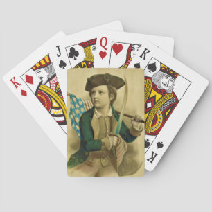 Young Patriot w/Flag and Saber Playing Cards Spielkarten