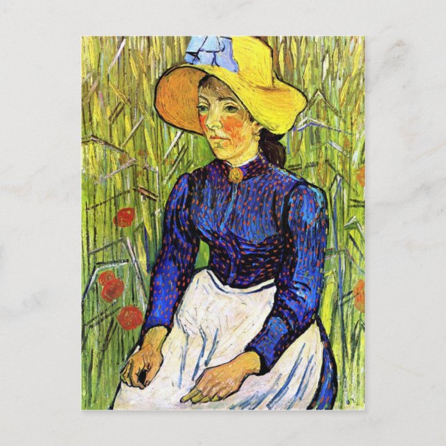 Young Peasant Girl von Vincent van Gogh 1890 Postkarte (Vorderseite)
